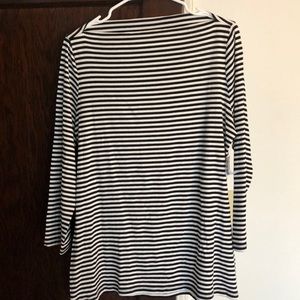 Old navy classic boat neck b/w stripe shirt XL NWT